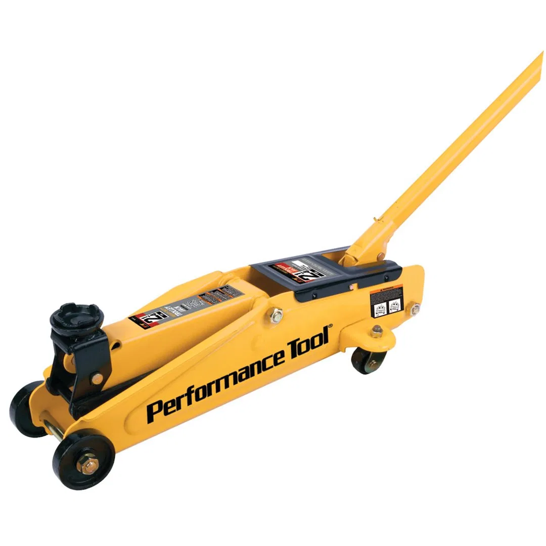W1611 – PERFORM TOOL Jack, Floor Jack Hydraulic 4500 Pound Capacity 5-3/8 To 15-1/8 Inch Lift Height Yellow With Mold...